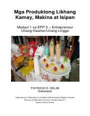 Tig lilimang halimbawa ng produktong likha ng kamay, makina.